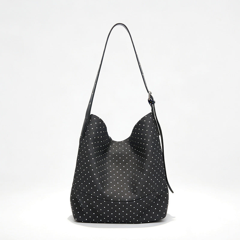Women's Canvas Stitching Leather Niche Large Capacity Tote Bags
