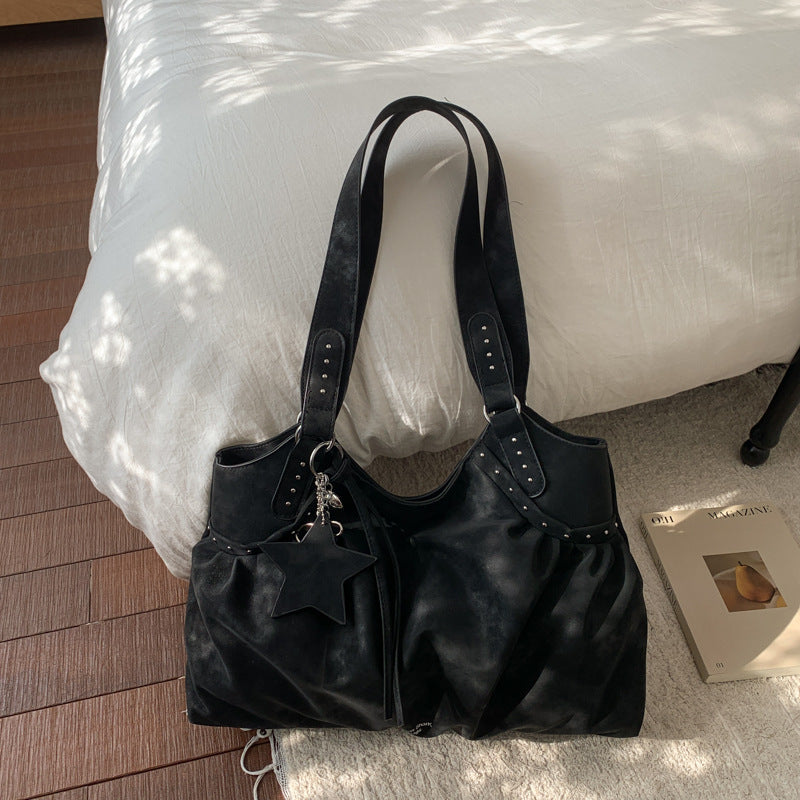 Women's Korean Style Large Capacity Retro Winter Texture Women's Shoulder Bag