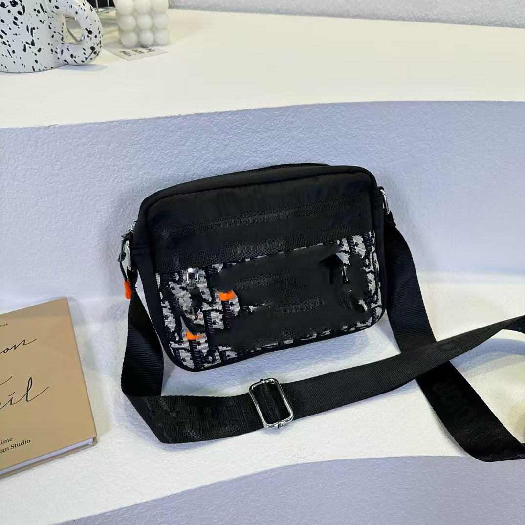 Women's & Men's Embroidered Letters Versatile Wide Strap Good-looking Bags
