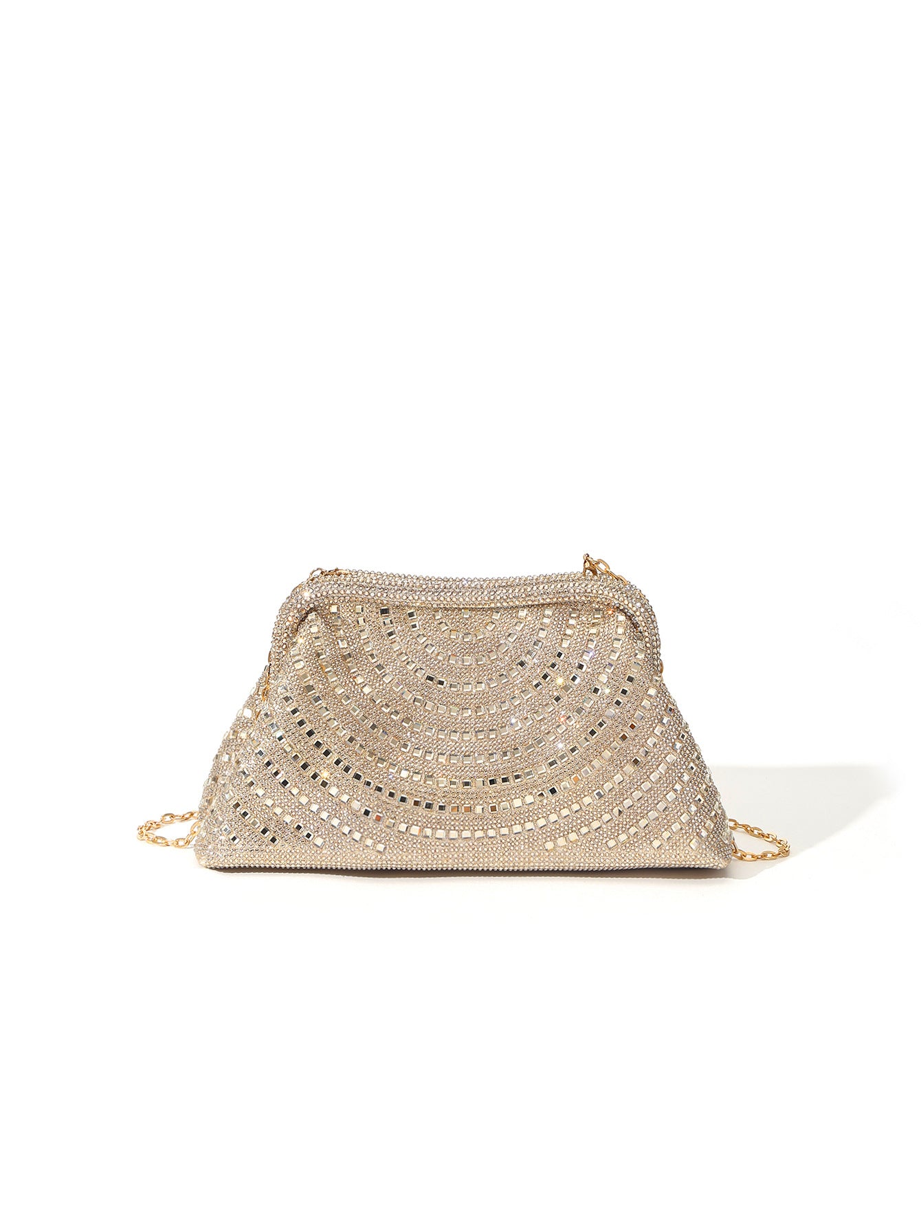 Women's Full Diamond Hot Drilling Clip Dumpling Cloud Dinner Bag