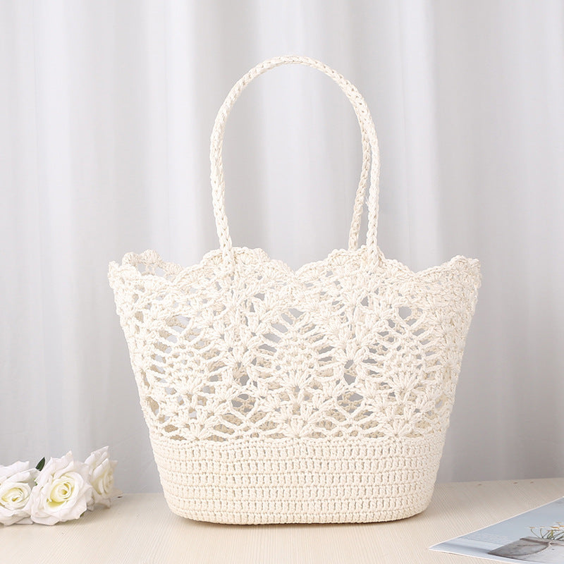 Crocheted Weaving Hollow Basket Beach Woven Bags