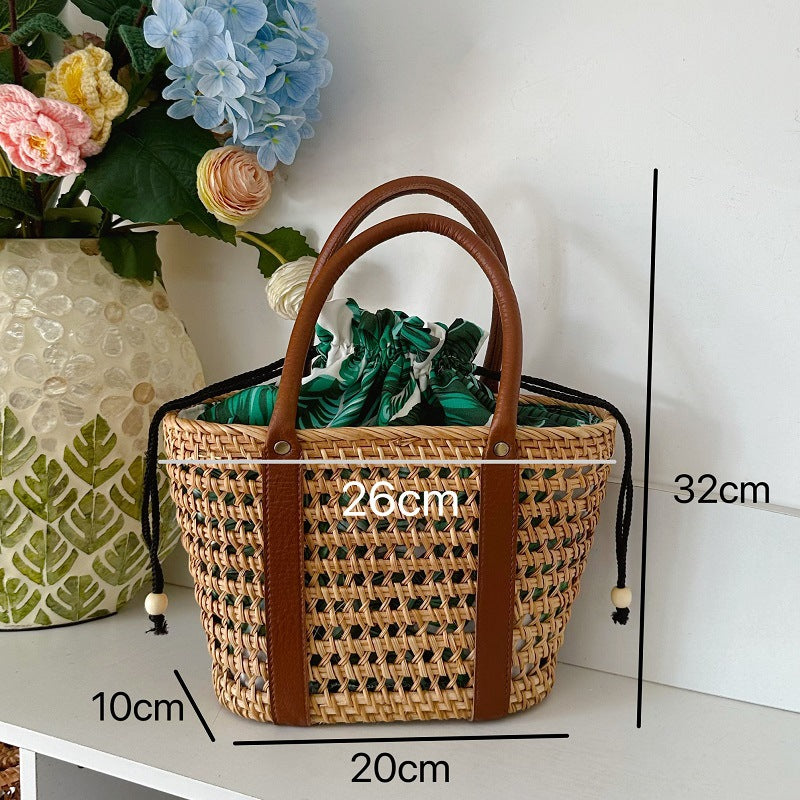Women's Rattan Weave Holiday Picnic Clutch Fashion Fresh Women's Handbag