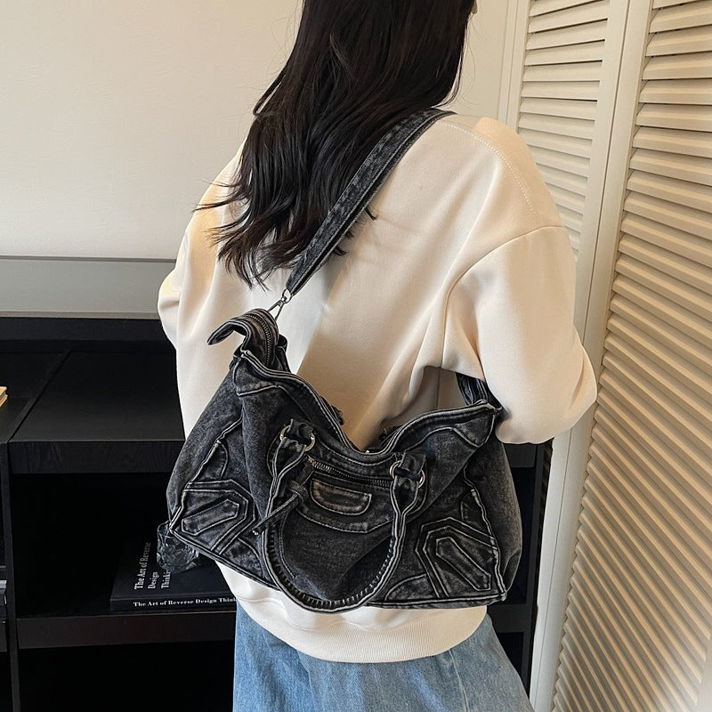 Hot Motorcycle American Retro Large Capacity Distressed Women's Messenger Bag