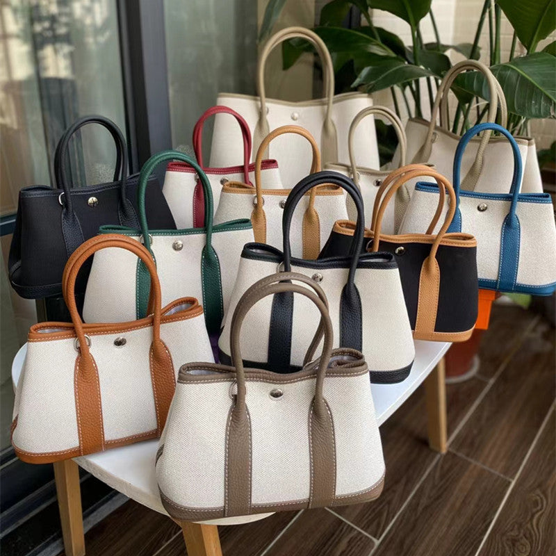 Women's Canvas Personality First Layer Cowhide Large Capacity Light Women's Handbag