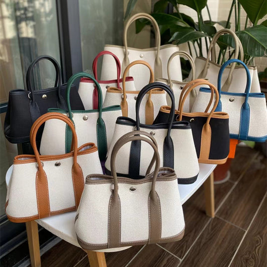 Women's Canvas Personality First Layer Cowhide Large Capacity Light Women's Handbag