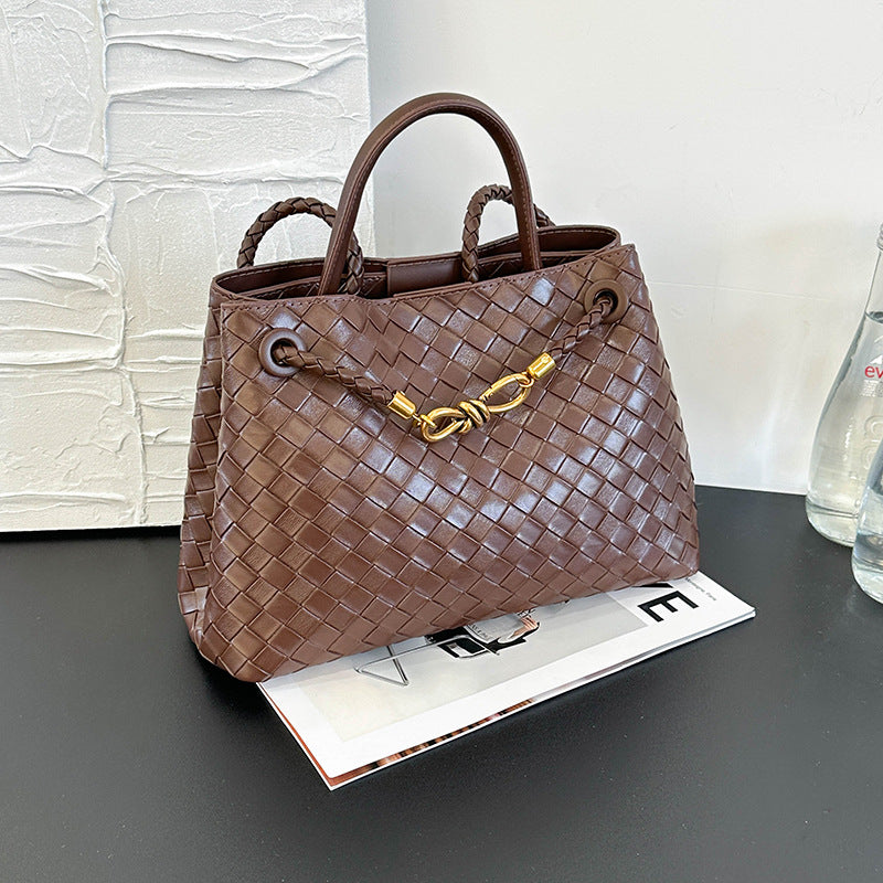 Women's Metal Cord Fastener Woven Niche Advanced Women's Messenger Bag