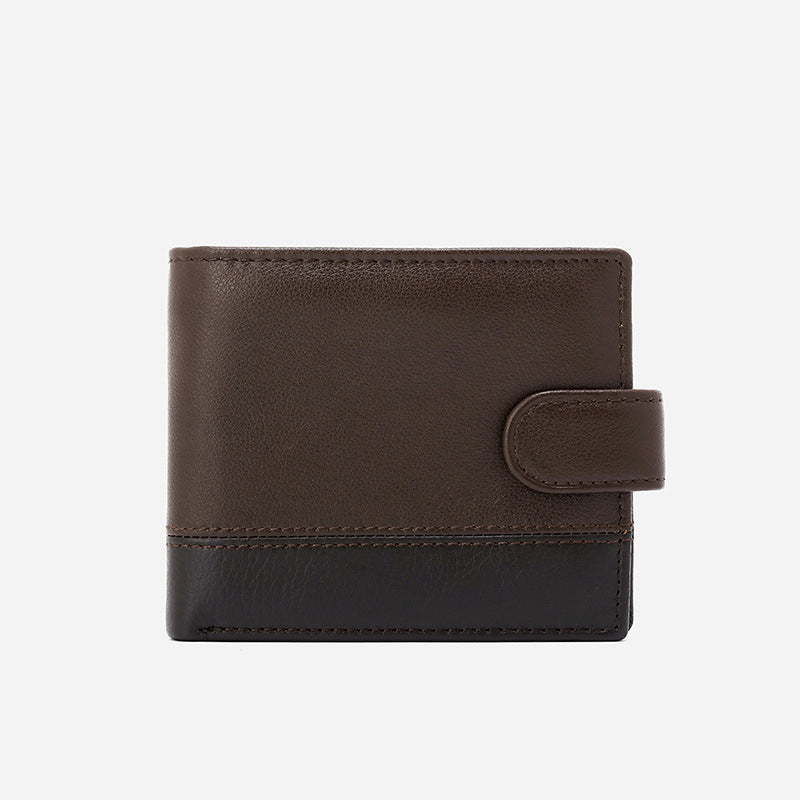 Men's Retro Business Leather High-grade Color Matching First Layer Men's Wallet