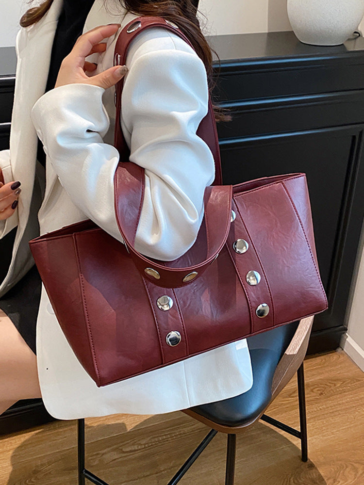 Women's Fashion Cool Large Capacity Underarm Textured Bags