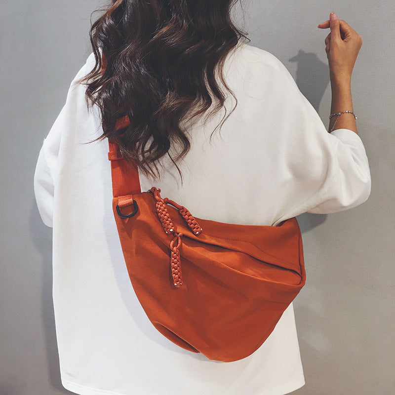 Fashion Commuter Dumpling Solid Color Large Women's Messenger Bag