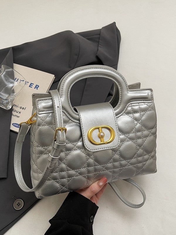 Thread Diamond Chain Fashion Genuine Leather Pearl Hand Light Bags