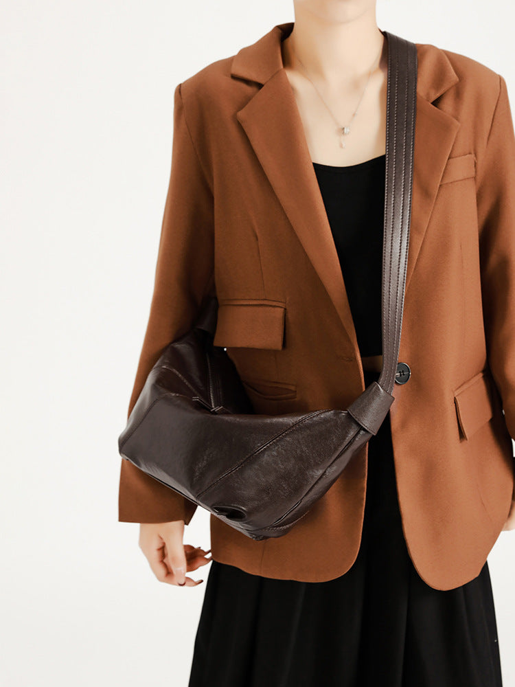 Women's Cowhide Retro High Sense Croissant Fashion Bags