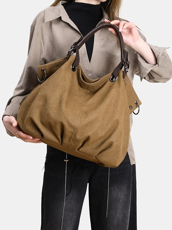 Women's Commuter Lazy Style Large Capacity Canvas Tote Bag