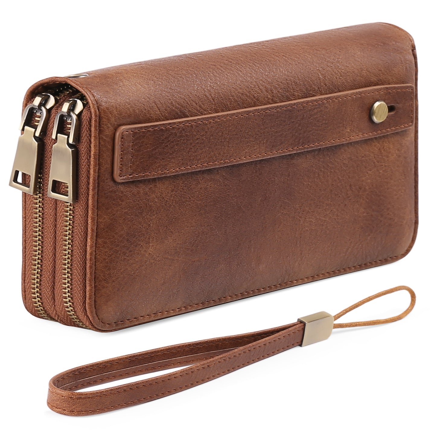 Women's Double Zip Clutch Large Capacity Soft Ladies Wallet