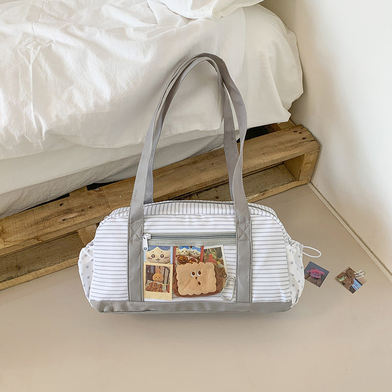 Striped Snacks Cartoon Two-dimensional Comic Show Women's Messenger Bag