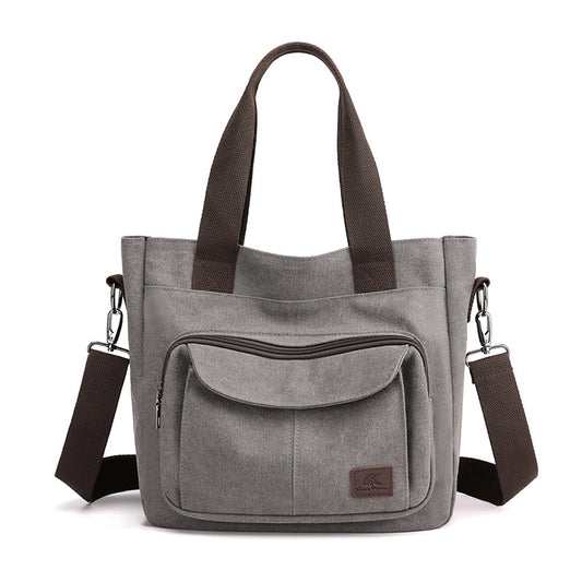 Women's Simple Retro Canvas Large Capacity Portable Shoulder Bags