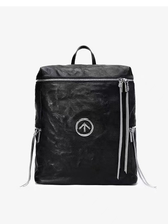 Water Ripple Arrow Mark Black Stone Leisure Backpack