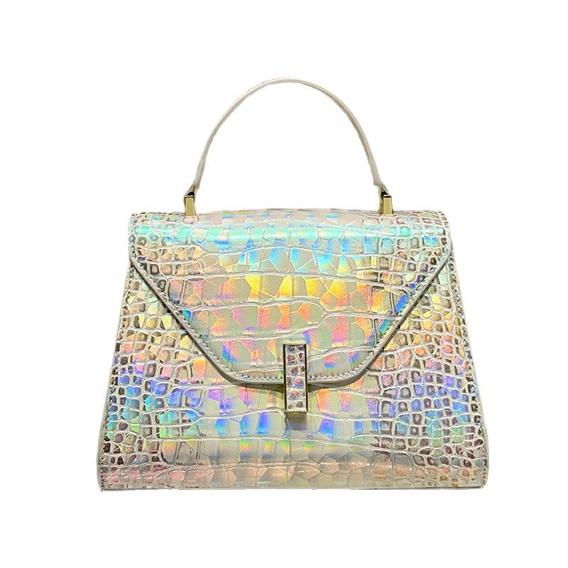 Women's Crocodile Pattern Portable Kelly Genuine Leather Affordable Women's Messenger Bag