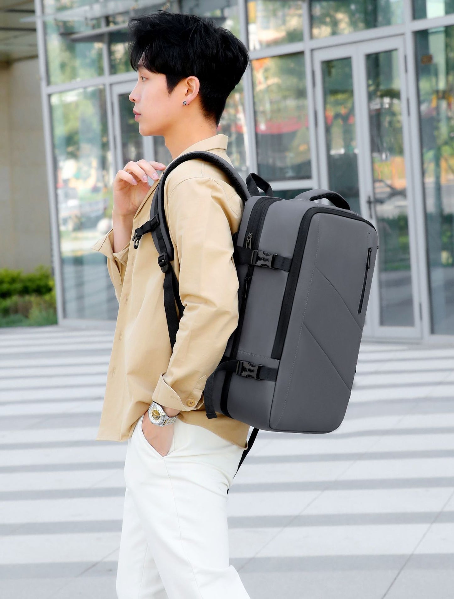 Men's Business Commute Interface Computer Short-distance Scalable Backpacks