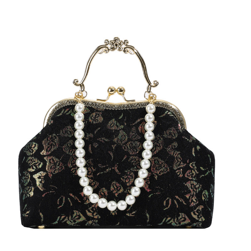 Style Embroidery Female Pearl Chain Super Coin Purses