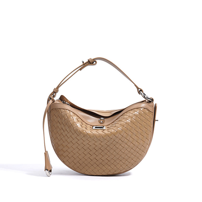 Woven First Layer Cowhide Selenodont Design Women's Handbag