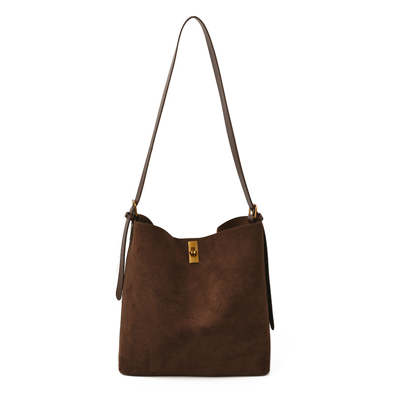 Women's Vintage Suede Commuter Elegant Large Capacity Women's Shoulder Bag