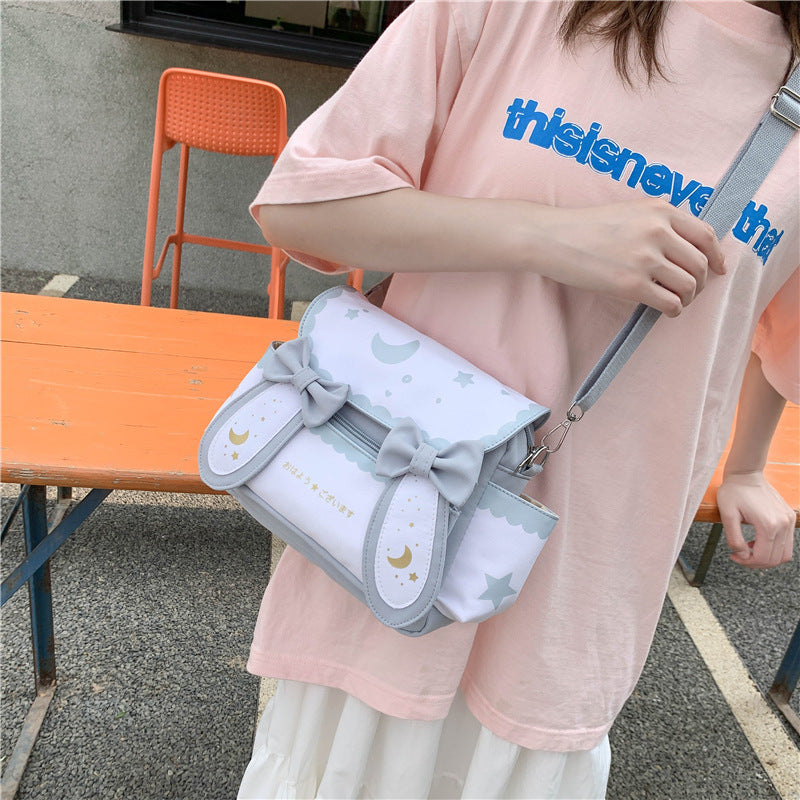 Cute Canvas Female Uniform Versatile Bow Shoulder Bags