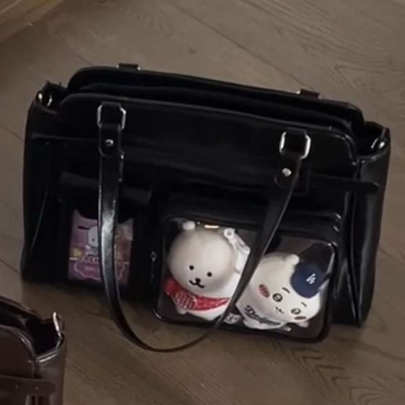 Women's Retro Cartoon Niche Large Capacity Commuter Dark Women's Shoulder Bag