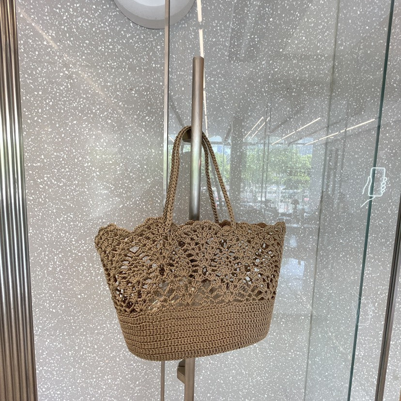 Women's Rope Handmade Crocheted Woven Bale Of Cotton Knitted Bags