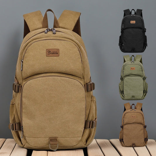 Men's Canvas Simple Daily Shopping Large Capacity Backpacks