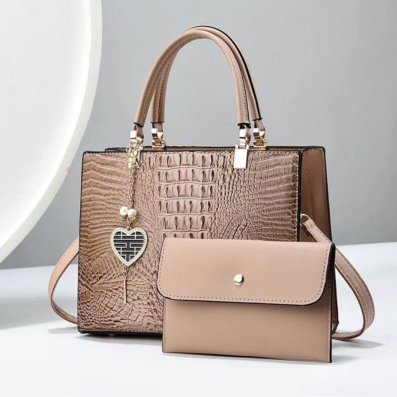 Women's Leather Crocodile Stone Texture Large Capacity Portable Mother Women's Shoulder Bag