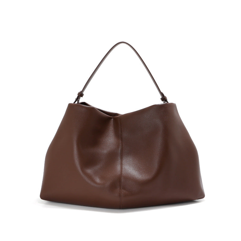 Women's Totes Lazy Loose Leather Commuter Underarm Portable Tote Bag