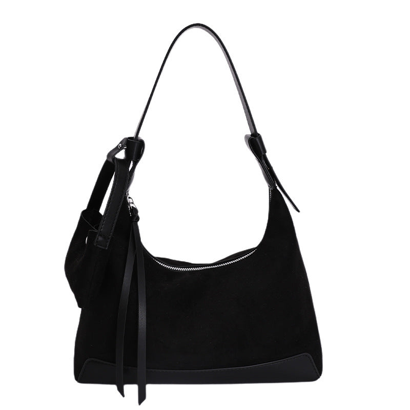 Women's Niche Retro Portable Underarm Suede Bags