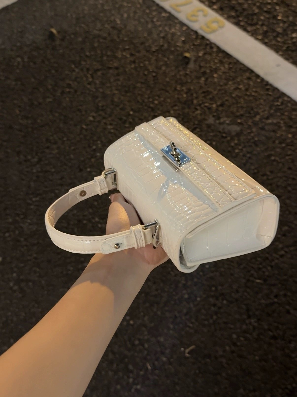 Women's Korean Style French Stick Alligator Print Summer Small Square Bag