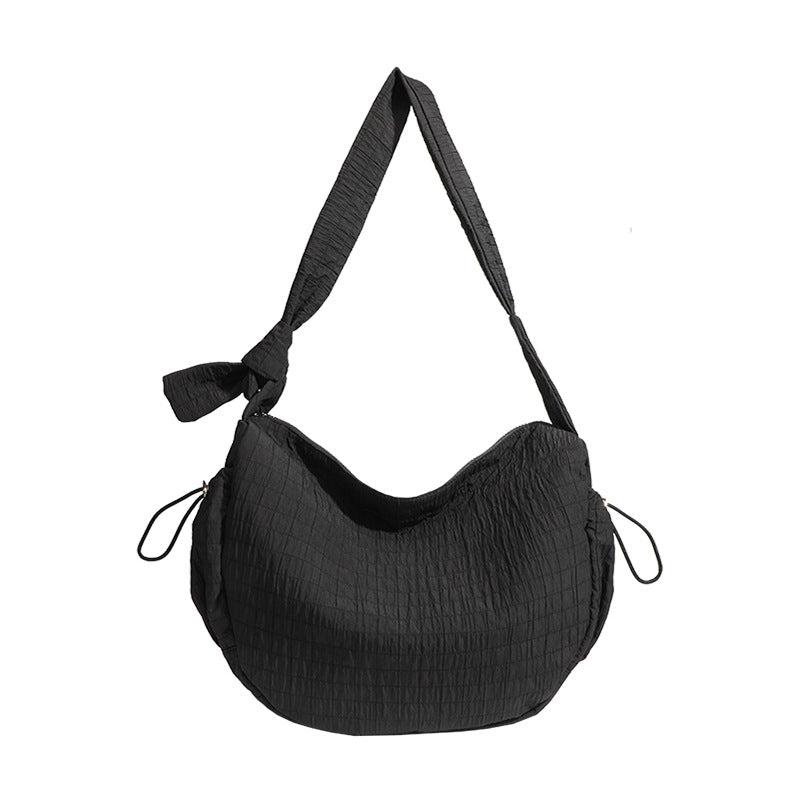 Niche Design Idle Style Pleated Drawstring Women's Shoulder Bag