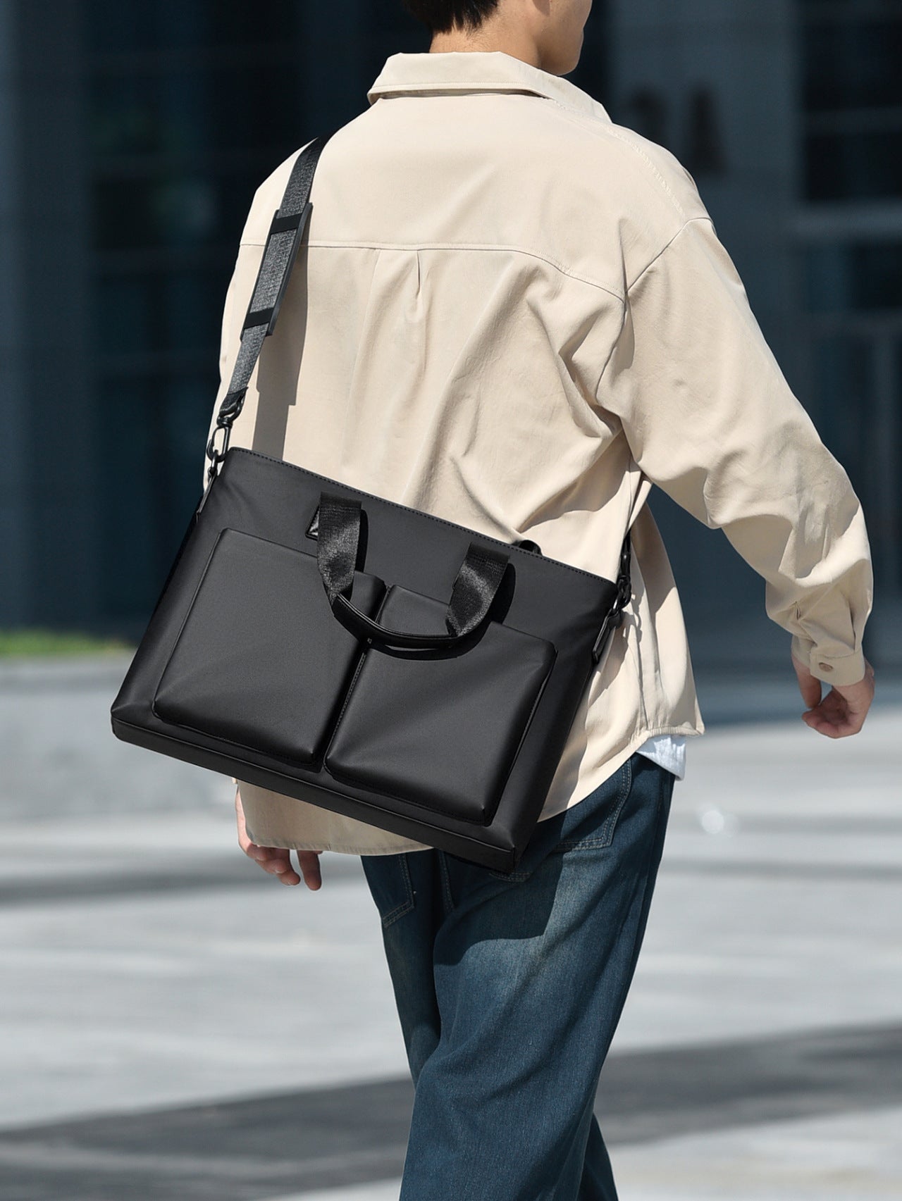 Men's Simple Business Office Commuter Computer Handbags
