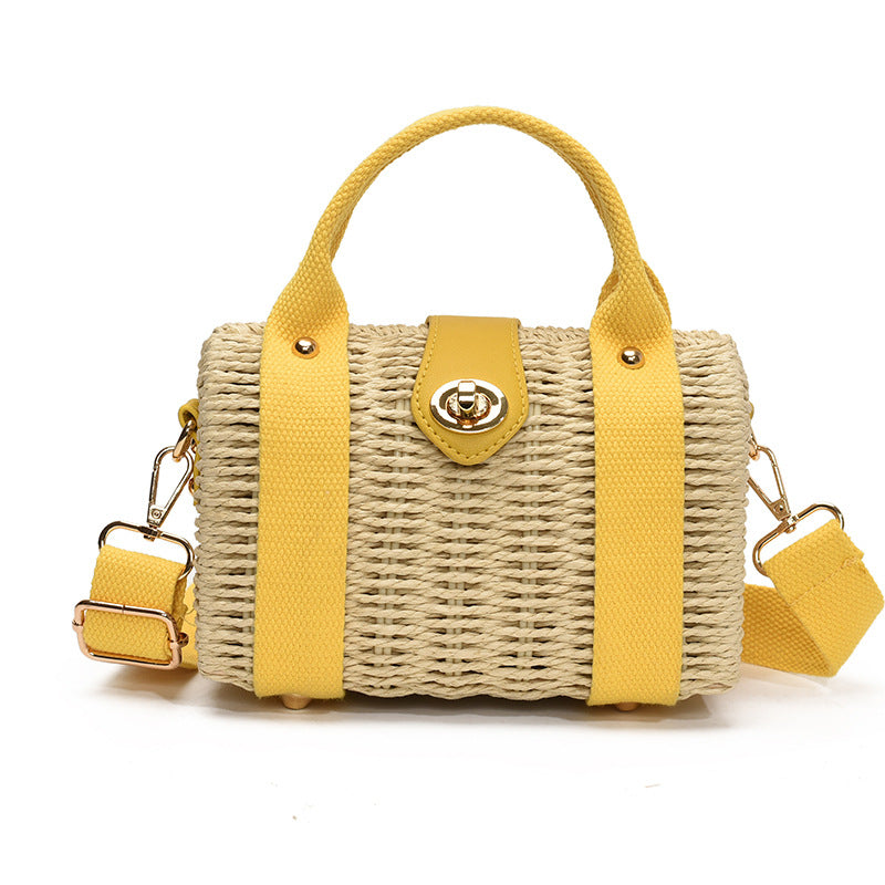 Women's Box Vacation Style Straw Simple Fashion Women's Shoulder Bag