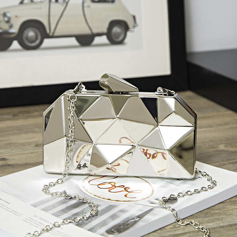 Fashion Diamond Iron Box Lady's Clutch Bags