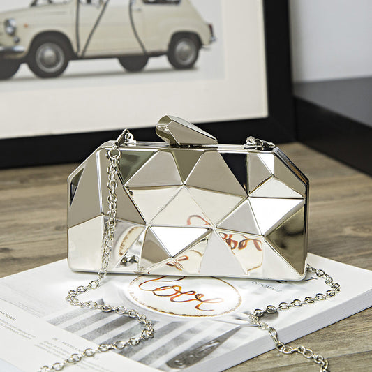 Fashion Diamond Iron Box Lady's Clutch Bags