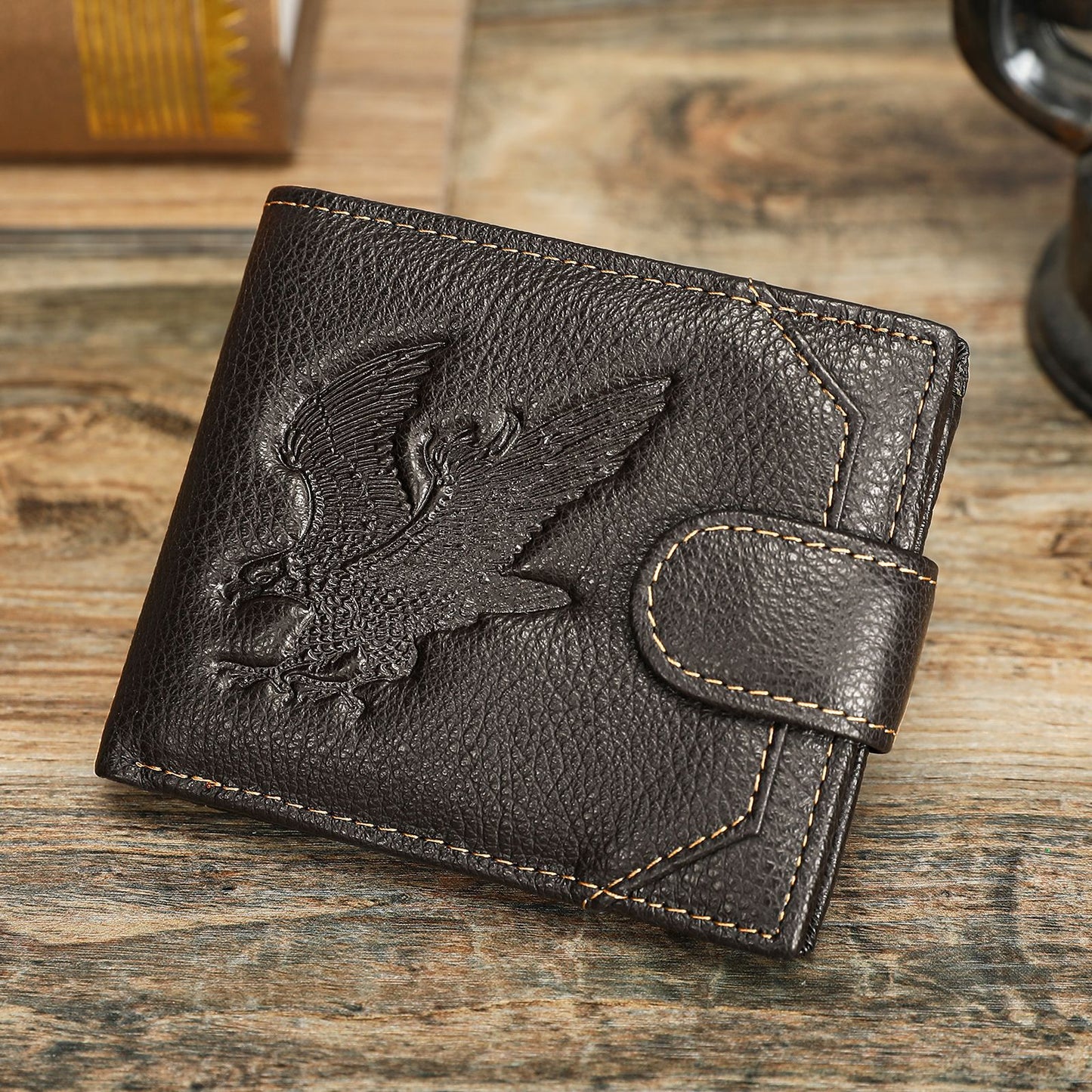 Men's Leather Short Multiple Slots First Layer Coin Purses