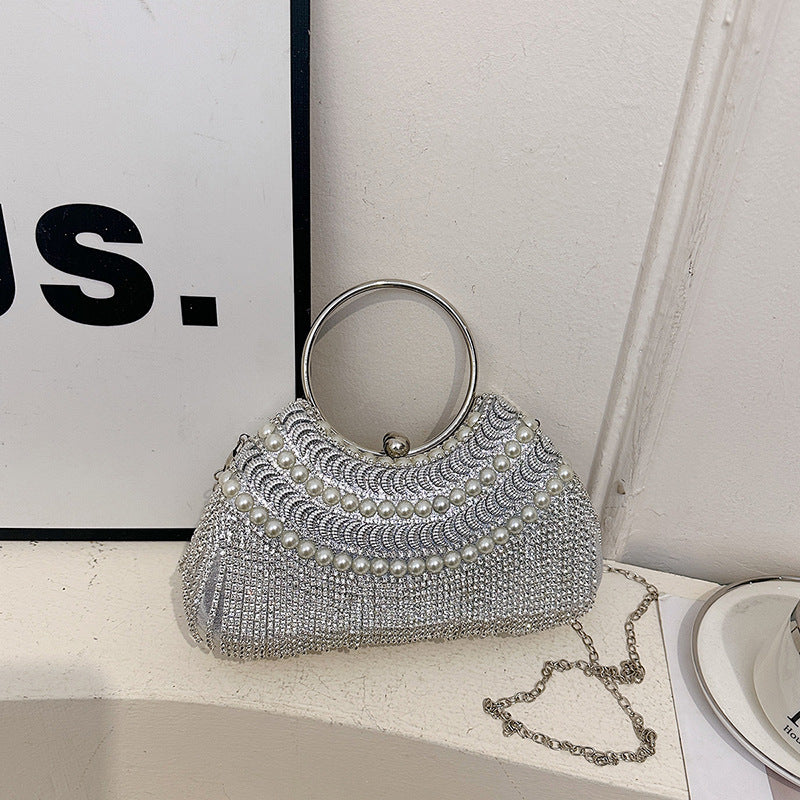 Women's Tassel Fashion Diamond Classic Style Chain Dinner Bag
