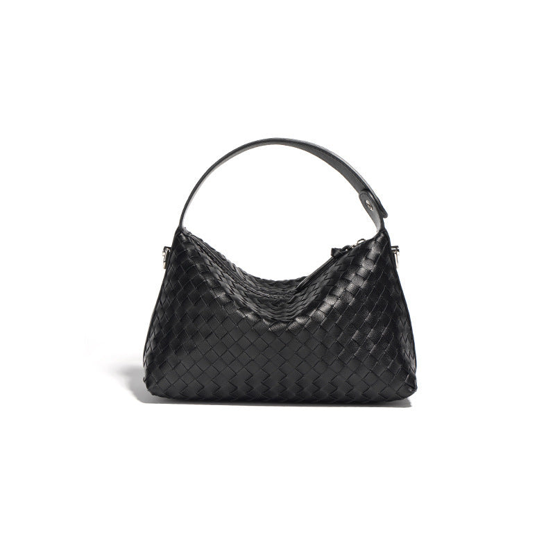 Women's Simple Fashion Portable Rhombus Leather Woven Women's Handbag