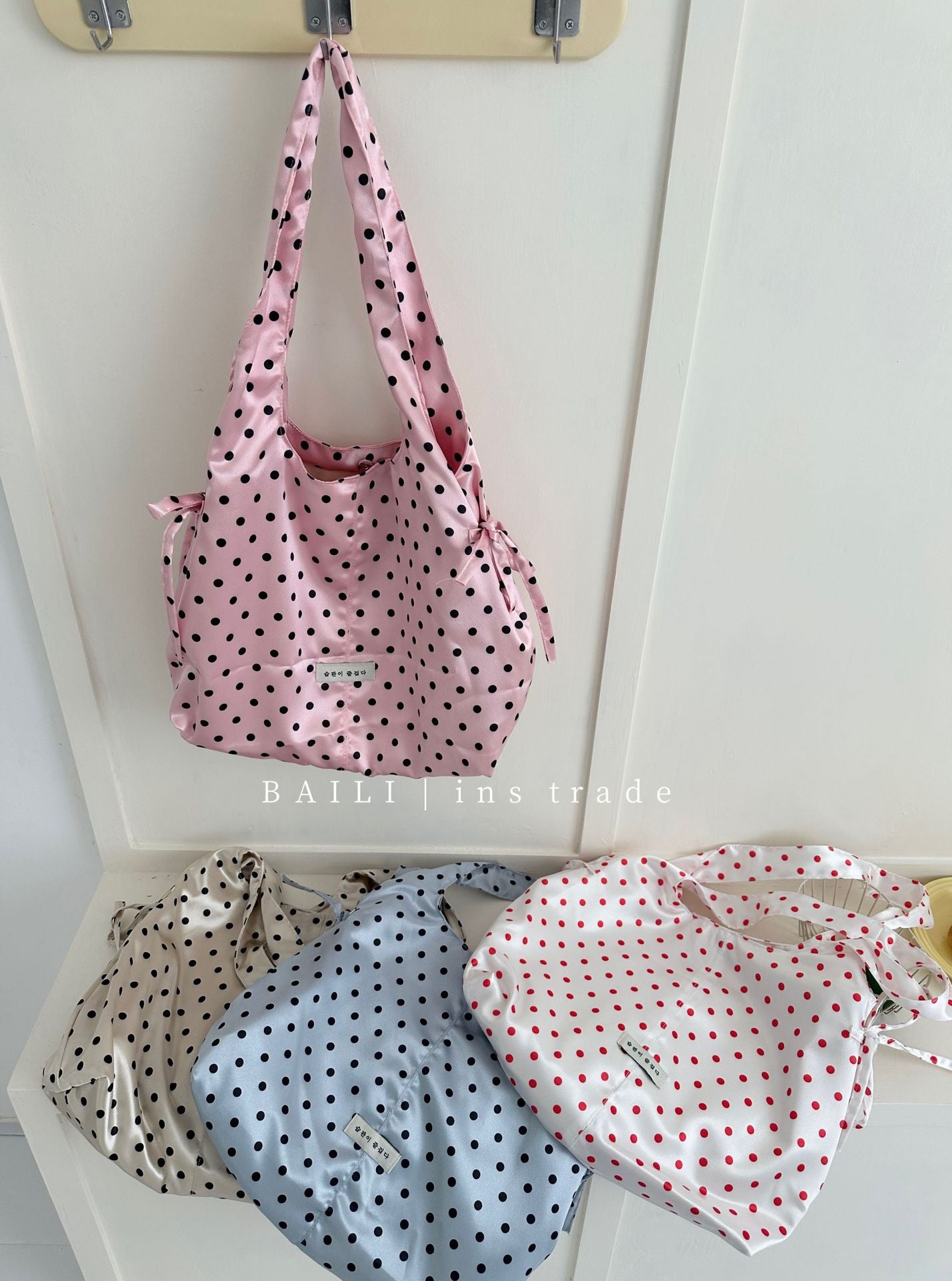 Dot Pearl Sweet Fresh Large Capacity Leisure Women's Shoulder Bag