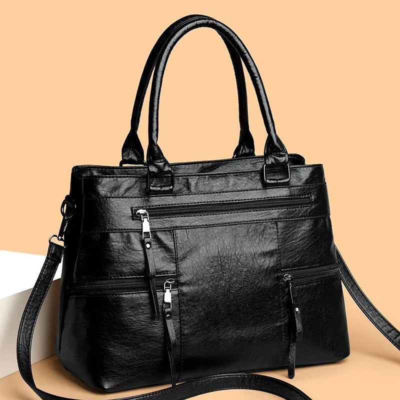 Women's Fashionable High-grade Retro Simple Large Capacity Women's Handbag
