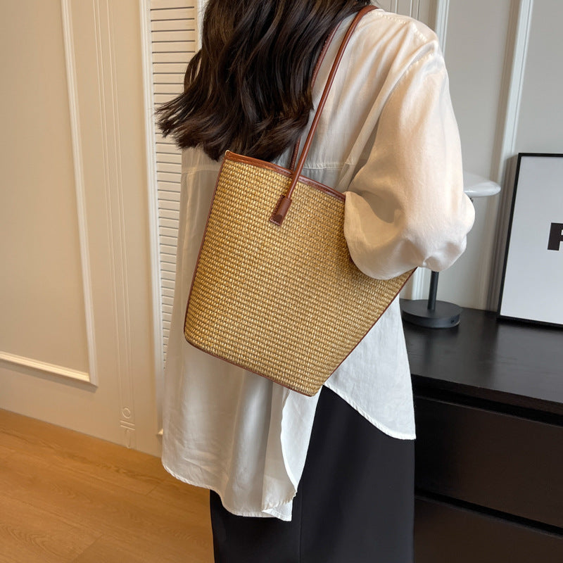 Seaside Vacation Woven Large Capacity Combination Women's Shoulder Bag