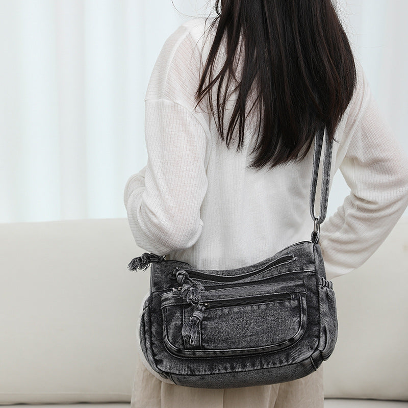 Women's Denim Fashion Large Capacity Versatile Lightweight Women's Messenger Bag