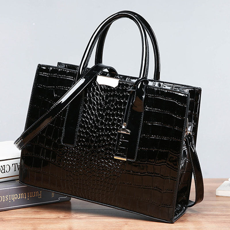 Women's Fashion Trend Large Capacity Textured Crocodile Pattern Bags