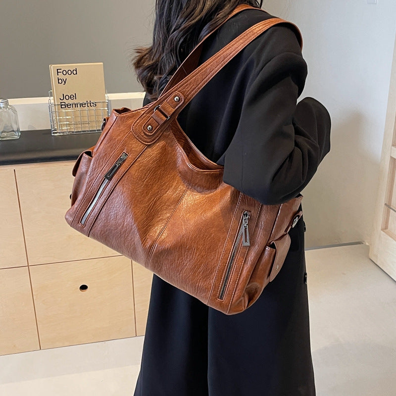 Women's Capacity Retro Easy Matching Sense High Women's Shoulder Bag
