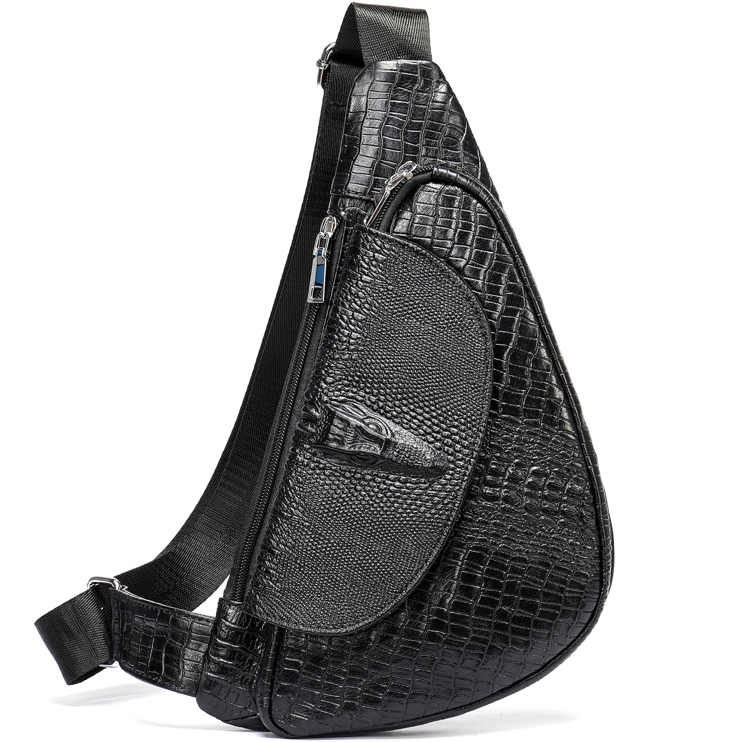 Men's Business Commute Korean Style Crocodile Pattern Men's Chest Bag