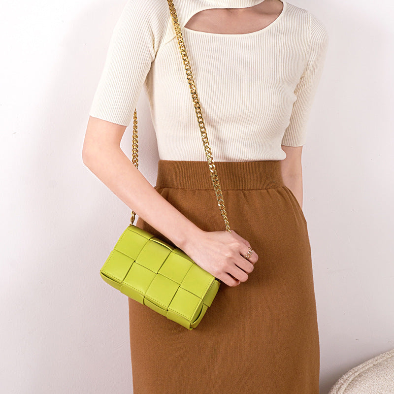 Women's Fashion More Than Braided Leather Method Candy Color Pillow Women's Shoulder Bag