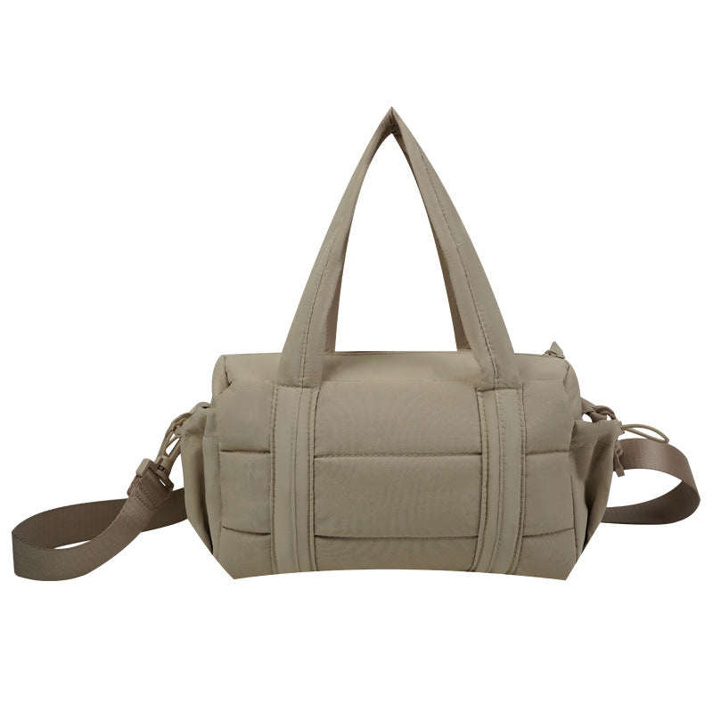 Women's Fluffy Quilted Simple Lightweight Large Capacity Detachable Strap Short Women's Messenger Bag